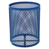 Outdoor Diamond Steel Trash Can, 36 Gal, Blue