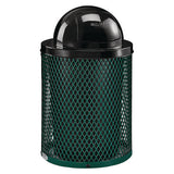 Outdoor Diamond Steel Trash Can, 36 Gal, Dome Lid, Green, Ships In 1-3 Business Days