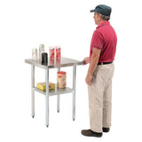 Work Table With Undershelf, Square, 24 X 24 X 35, Silver Top, Silver Base/legs, Ships In 1-3 Business Days