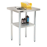 Work Table With Undershelf, Square, 24 X 24 X 35, Silver Top, Silver Base/legs, Ships In 1-3 Business Days