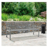 Steel Slat Benches With Back, 72 X 26 X 31, Gray