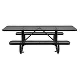 Ada Compliant Expanded Steel Picnic Table, Rectangular, 96 X 60 X 29.5, Black Top And Base