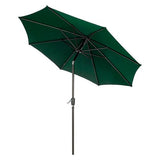 Outdoor Umbrella With Tilt Mechanism, 102" Span, 94" Long, Green Canopy, Black Handle, Ships In 1-3 Business Days