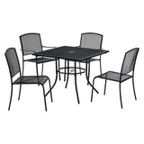 Interion Mesh Cafe Table And Chair Sets, Square, 48 X 48 X 29, Black Top, Black Base/legs, Ships In 1-3 Business Days