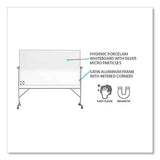 Reversible Magnetic Hygienic Porcelain Whiteboard, Satin Aluminum Frame/stand, 48 X 36, White Surface, Ships In 7-10 Bus Days