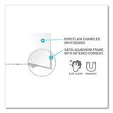 Magnetic Porcelain Whiteboard With Aluminum Frame, 144.59 X 60.47, White Surface, Satin Aluminum Frame,ships In 7-10 Bus Days