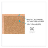 Natural Cork Bulletin Board With Frame, 120.5 X 48.5, Tan Surface, Oak Frame, Ships In 7-10 Business Days