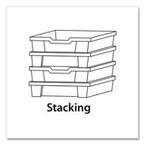 F2 Deep Trays With Antimicrobial Protection For Storage Frames And Trolleys, 3.57 Gal, 12.28 X 16.81 X 6.25, Trans Kiwi, 6/pk
