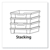 F1 Shallow Trays For Gratnells Storage Frames And Trolleys, 1 Section, 1.85 Gal, 12.28" X 16.81" X 3.25", Light Gray, 8/pack