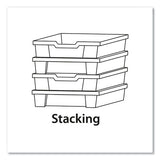 F2 Deep Trays For Gratnells Storage Frames And Trolleys, 1 Section, 3.57 Gal, 12.28" X 16.81" X 6.25", Light Gray, 6/pack