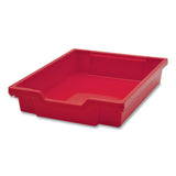 Callero Makerspace Trolley Set 1, Metal, 1 Shelf, 12 F1 Shallow Bins, 3 F2 Deep Bins, 42.9" X 17.3" X 61.8", Silver/flame Red