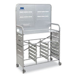 Callero Makerspace Trolley Set 01, Metal, 1 Shelf, 12 F1 Bins, 3 F2 Bins, 42.9" X 17.3" X 61.8", Silver/light Gray