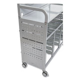 Callero Makerspace Trolley Set 01, Metal, 1 Shelf, 12 F1 Bins, 3 F2 Bins, 42.9" X 17.3" X 61.8", Silver/light Gray