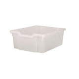 Callero Makerspace Trolley Set 01, Metal, 1 Shelf, 12 F1 Bins, 3 F2 Bins, 42.9" X 17.3" X 61.8", Silver/translucent Frost