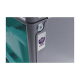 Callero Plus Shield Double Trolley Set 05, Antimicrobial, Metal, 16 F1 Shallow Bins, 27.4" X 17.3" X 41.5", Silver/trans Kiwi