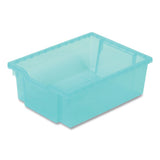 Callero Plus 3-column Trolley Set 13, Antimicrobial, Metal, 12 F2 Deep Bins, 40.6" X 17.3" X 41.5", Silver/translucent Kiwi