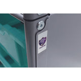 Callero Plus Shield Double Trolley Set 13, Antimicrobial, Metal, 8 F2 Deep Bins, 27.4" X 17.3" X 41.5", Silver/trans Kiwi