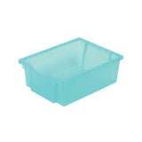 Callero Plus Shield Double Trolley Set 18, Antimicrobial, Metal, 8 F1 Bins, 4 F2 Bins, 27.4 X 17.3 X 41.5, Silver/trans Kiwi