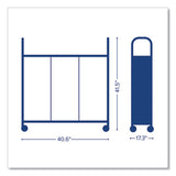 Callero Tilted Tray Trolley Set 01, Metal, 1 Shelf, 9 F2 Deep Bins, 40.6" X 17.3" X 41.5", Silver/royal Blue