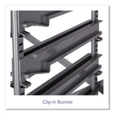 Callero Tilted Tray Trolley Set 01, Metal, 1 Shelf, 9 F2 Deep Bins, 40.6" X 17.3" X 41.5", Silver/translucent Frost