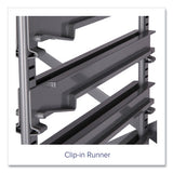 Callero Plus Treble Column Trolley Set 03, Metal, 1 Shelf, 24 F1 Shallow Bins, 40.6" X 17.3" X 41.5", Silver/royal Blue