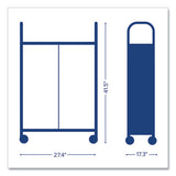 Callero Plus Double Column Trolley Set 05, Metal, 1 Shelf, 16 F1 Shallow Bins, 27.4" X 17.3" X 41.5", Silver/flame Red