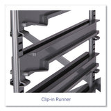 Callero Plus Treble Column Trolley Set 13, Metal, 1 Shelf, 12 F2 Deep Bins, 40.6" X 17.3" X 41.5", Silver/royal Blue
