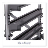Callero Plus Double Column Trolley Set 13, Metal, 1 Shelf, 8 F2 Deep Bins, 27.4" X 17.3" X 41.5", Silver/royal Blue