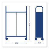 Callero Plus Double Column Trolley Set 13, Metal, 1 Shelf, 8 F2 Deep Bins, 27.4" X 17.3" X 41.5", Silver/translucent Frost