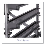 Callero Plus Treble Column Trolley Set 16, Metal, 1 Shelf, 6 F2 Deep Bins, 40.6" X 17.3" X 41.5", Silver/royal Blue