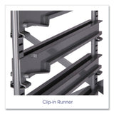 Callero Plus Treble Column Trolley Set 16, Metal, 1 Shelf, 6 F2 Deep Bins, 40.6" X 17.3" X 41.5", Silver/light Gray