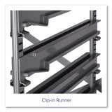 Callero Plus Treble Column Trolley Set 16, Metal, 1 Shelf, 6 F2 Deep Bins, 40.6" X 17.3" X 41.5", Silver/translucent Frost