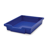 Callero Plus Double Column Trolley Set 18, Metal, 1 Shelf, 8 F1 Bins, 4 F2 Bins, 27.4" X 17.3" X 41.5", Silver/royal Blue