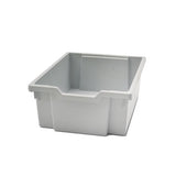 Callero Plus Double Column Trolley Set 18, Metal, 1 Shelf, 8 F1 Bins, 4 F2 Bins, 27.4" X 17.3" X 41.5", Silver/light Gray