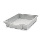 Callero Plus Double Column Trolley Set 18, Metal, 1 Shelf, 8 F1 Bins, 4 F2 Bins, 27.4" X 17.3" X 41.5", Silver/light Gray