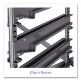Callero Plus Treble Column Trolley Set 17, Metal, 1 Shelf, 16 F1 Bins, 4 F2 Bins, 40.6" X 17.3" X 41.5", Silver/royal Blue