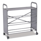 Callero Plus Treble Column Trolley Set 17, Metal, 1 Shelf, 16 F1 Bins, 4 F2 Bins, 40.6" X 17.3" X 41.5", Silver/royal Blue
