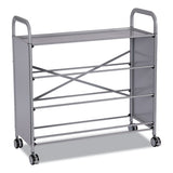 Callero Plus Treble Column Trolley Set 17, Metal, 1 Shelf, 16 F1 Bins, 4 F2 Bins, 40.6" X 17.3" X 41.5", Silver/grass Green