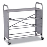 Callero Plus Treble Column Trolley Set 17, Metal, 1 Shelf, 16 F1 Bins, 4 F2 Bins, 40.6" X 17.3" X 41.5", Silver/light Gray