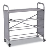 Callero Plus Treble Column Trolley Set 17, Metal, 1 Shelf, 16 F1 Bins, 4 F2 Bins, 40.6" X 17.3" X 41.5", Silver/trans Frost