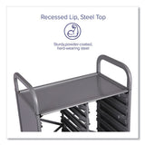 Callero Plus Treble Column Trolley Set 17, Metal, 1 Shelf, 16 F1 Bins, 4 F2 Bins, 40.6" X 17.3" X 41.5", Silver/trans Frost