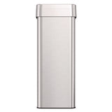 Open Top Trash Can, Rectangular, 18 Gal, Plastic/stainless Steel, Silver