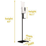 Sanitizer Dispenser, 1,000 Ml, 13 X 11.5 X 63, Silver