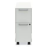 Fuse Mobile Slim Pedestal File, Left/right, 2-drawers: Box/file, Letter, Designer White, 10x23.25x21, Ships In 7-10 Bus Days