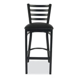 White Horse Series Barstools, Supports Up To 300 Lb, 29.5" Seat Height, Black Seat/back, Black Frame