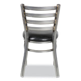 White Horse Series Side Chairs, Supports Up To 300 Lb, 18" Seat Height, Black Seat, Industrial Clear-coat Steel Back/frame