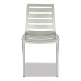 Zarco Series Side Chair, Outdoor-seating, Supports Up To 300 Lb, 18" Seat Height, Silver Seat, Silver Back, Silver Base