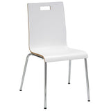 Pedestal Table With Four White Jive Series Chairs, Round, 36" Dia X 29h, Crisp Linen, Ships In 4-6 Business Days