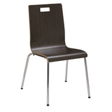 Pedestal Table With Four Espresso Jive Series Chairs, Round, 36" Dia X 29h, Walnut, Ships In 4-6 Business Days