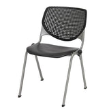 Pedestal Table With Four Black Kool Series Chairs, Round, 36" Dia X 29h, Designer White, Ships In 4-6 Business Days